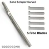 COGOOGON Dental Implant Harvesting Bone Scraper Curved With 5 Free Replaceable Blades 1