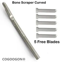 COGOOGON Dental Implant Harvesting Bone Scraper Curved With 5 Free Replaceable Blades 1