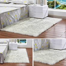 Искусственный моющийся шерстяной ковер прямоугольник/квадратный гарнир искусственный коврик подушка для сиденья Обычная кожа мех простые пушистые коврики домашний текстиль