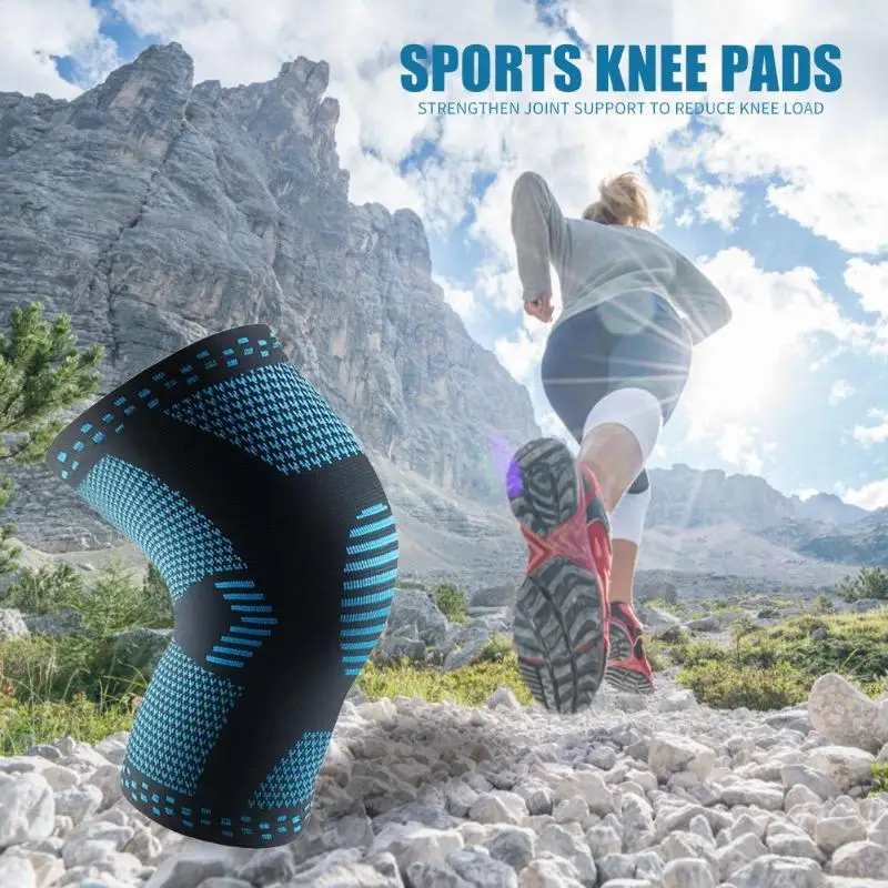 New Comfortable Elastic Knee Knitting Technology of Fine Polyester Fiber Leg Protector Hiking Basketball Knee Pad Sleeve Support