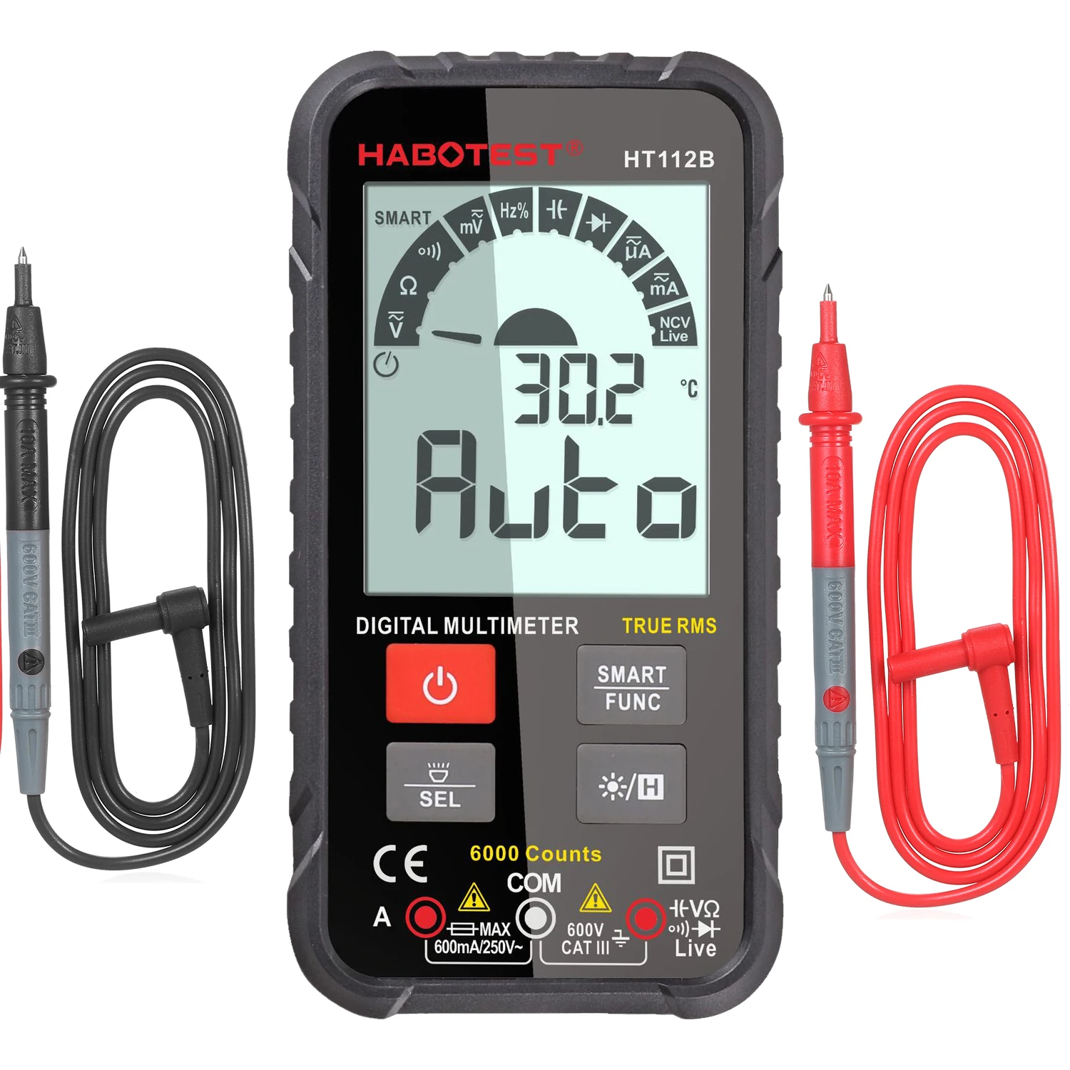 

Мультиметр HABOTEST HT112B, 600 В, умный цифровой мультиметр, для самостоятельной сборки, Сопротивление ом, Гц, переменный ток, постоянный ток, NCV, предварительный мультиметр