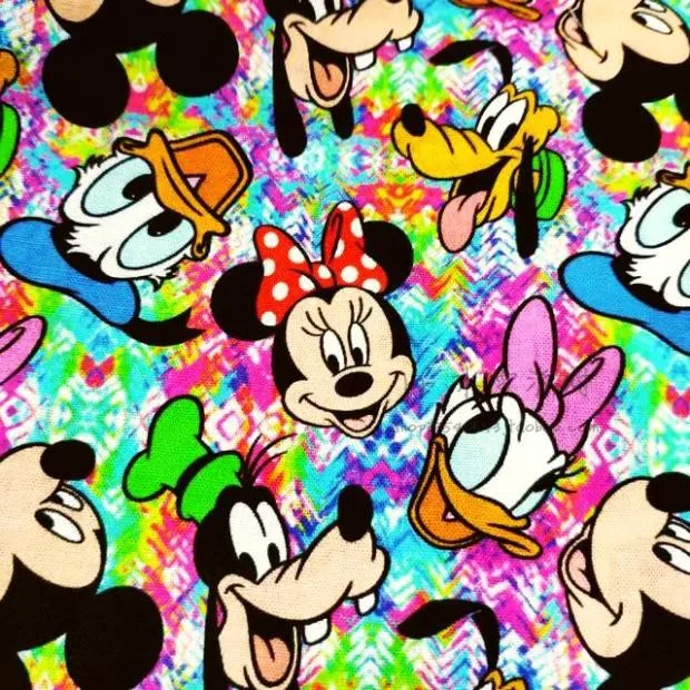 Disney Микки Минни Дональд утка гофи 100% хлопчатобумажная ткань для девочек одежда