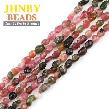 

JHNBY Natural Tourmaline Stone 4~5mm Irregular Gravel spacers Loose beads for Jewelry making DIY necklace bracelets accessories