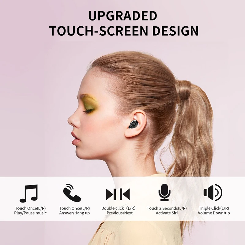 New XG8 Digital Display Bluetooth Earphone Sports Mini Earphones Wireless Stereo IPX5 Waterproof Earbud Headset for iOS Android
