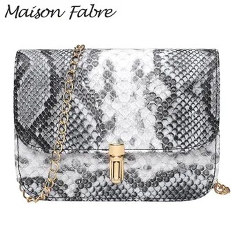 

Maison Fabre Small Bag Women Leather Crossbody Bag Chain Snake Print Shoulder Bag Phone Purse And Handbags Ladies Hasp Handbags