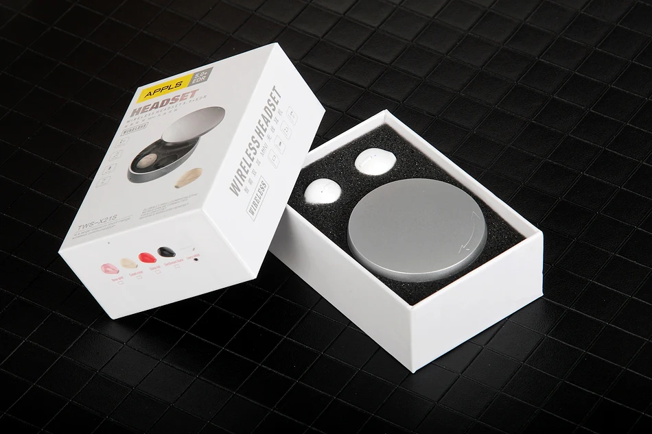 Free shipping Wireless binaural Mini sports One click Double noise reduction stereo 5 0 Bluetooth headset Portable charging box