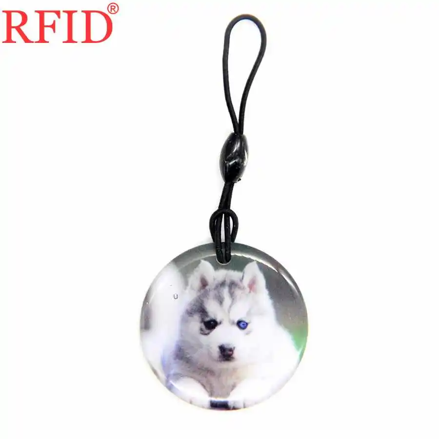 1pcs Random Color UID S50 1K 13,56 Mhz сменный NFC Брелок для ключей круговой собачий узор брелок перезаписываемый значок жетон Метка RFID карта контроля доступа 1 - Цвет: 1pcs Random Color