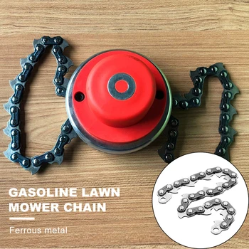 

1pcs Mower Chain Lawn Machine Home Weeder Metal Black Cutting Bushes Accessory Multifunctional Chain Home Garden Improvement