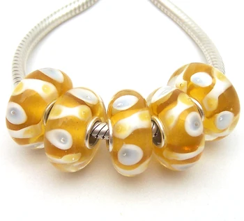 

JGWG1097 5X 100% Authenticity S925 Sterling Silver Beads Murano Glass beads Fit European Charms Bracelet diy jewelry Lampwork