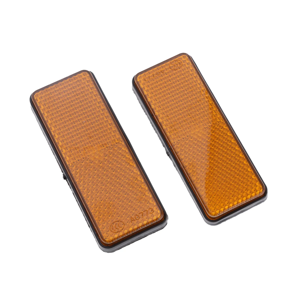 2 Pieces Universal Motorcycle Motorbike Motor Scooter Rectangle Reflectors - Yellow
