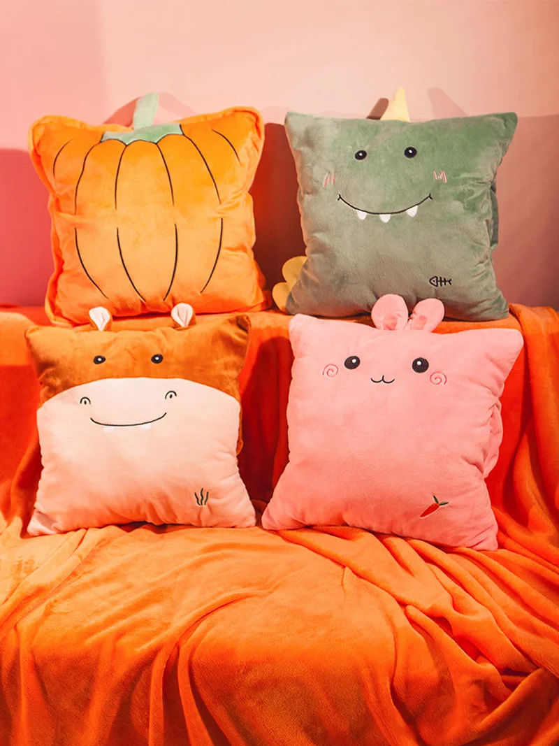 

ins Pillow Quilt Dual-purpose Office Multifunctional Folding Pillow Cartoon Siesta Blanket Air Conditioning Blanket Car Cushion
