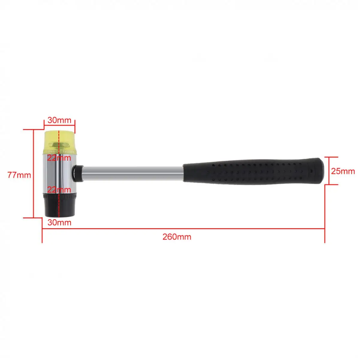 25mm / 30mm / 40mm Rubber Hammer Double Faced Work Glazing Window Nylon Hammer with Round Head and Non-slip Handle DIY Hand Tool 3