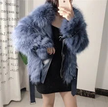 Aliexpress - New Autumn Winter Natural Raccoon Fur Woven Coat Lady Motorcycle Leisure Fur Coat with Real Wool Collar Jacket