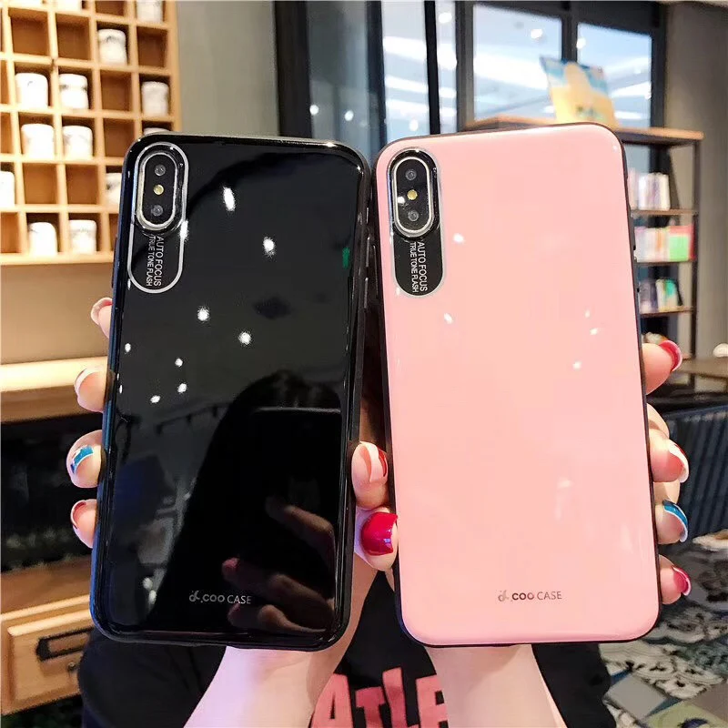 

Luxury Shockproof Porcelain Case For iPhone XS Max XR X Camera Protection Glossy Silicone Case For iPhone 7 8 6 6S Plus Fundas