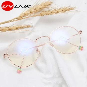 

UVLAIK Oversized Round Men Women Glasses for Myopia Exquisite Metal Legs High Clear Young people 0° Anti blue light -100...600