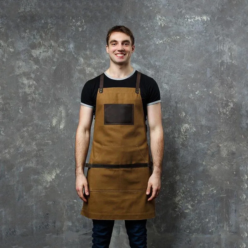 

Apron Thick Canvas Outdoor Barbecue Gardening Barista Restaurant Waiter Barber Fashion Work Clothes