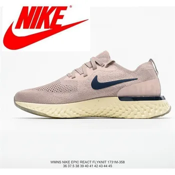 

original Nike Epic React Flyknit Breathable Knitted Flying Line Lightweight Women's Running Shoes Size 36-39