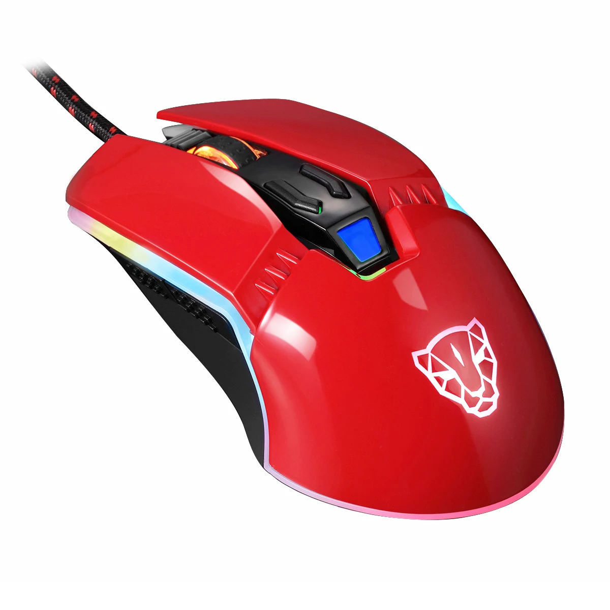 

V20 Wired Gaming Mouse RGB AP Version 5000 DPI USB2.0 LED Glowing 3D Optical Mouse For Game Black Red