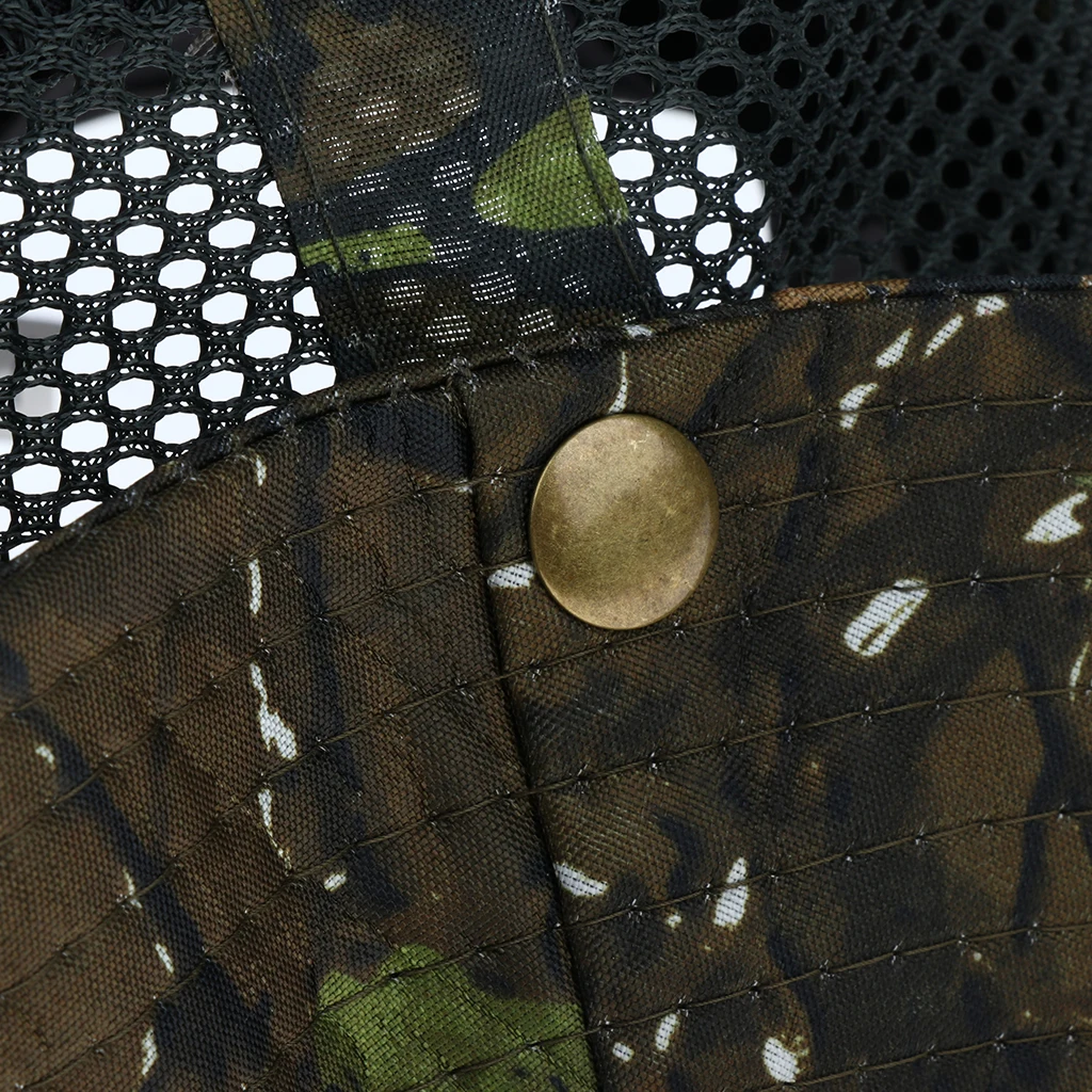 Camouflage Wide Brim Hat Fishing Bucket Bonnie Safari Sun Cap Windproof Polyester Fishing Caps for Women Men