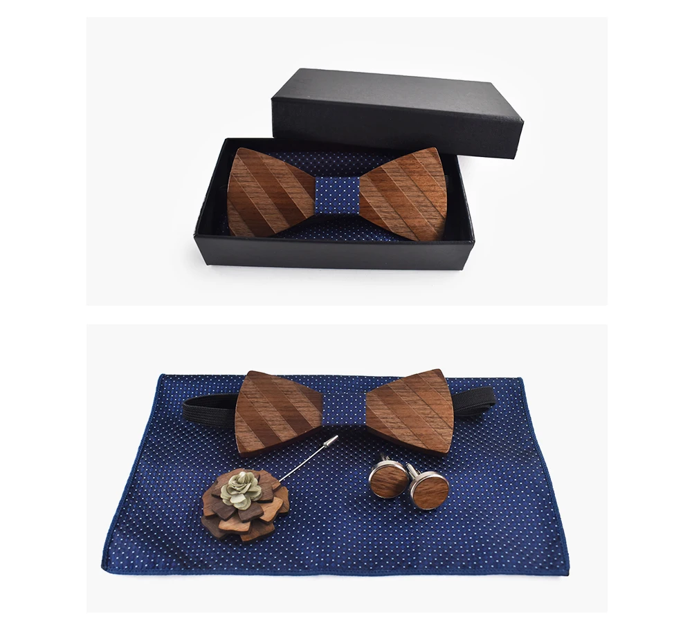 Mahoosive Holzfliege für Herren, Gravatas Corbatas Business Butterfly Cravat Party-Krawatten für Herren, Holzkrawatten für Hochzeitsfeiern – Detail 5