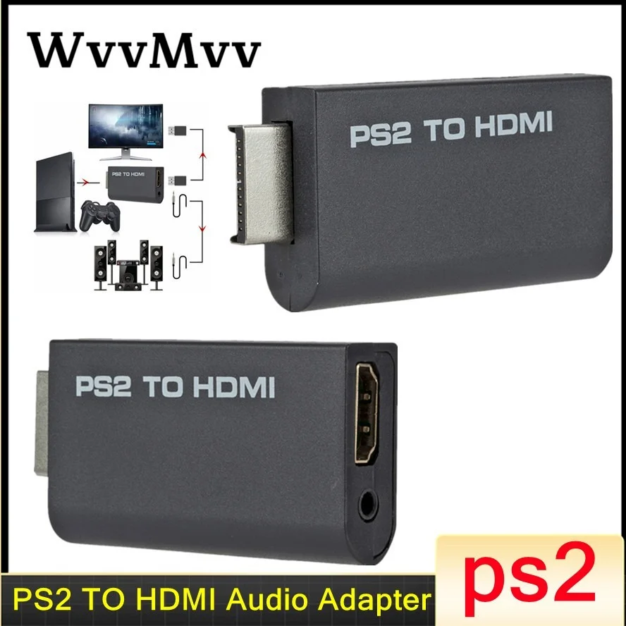 WVVMVV PS2 To HDMI-compatibale 480i/480p/576i Audio Video Converter Adapter/Full HD 1080P Wii -compatible Adapter | Электроника