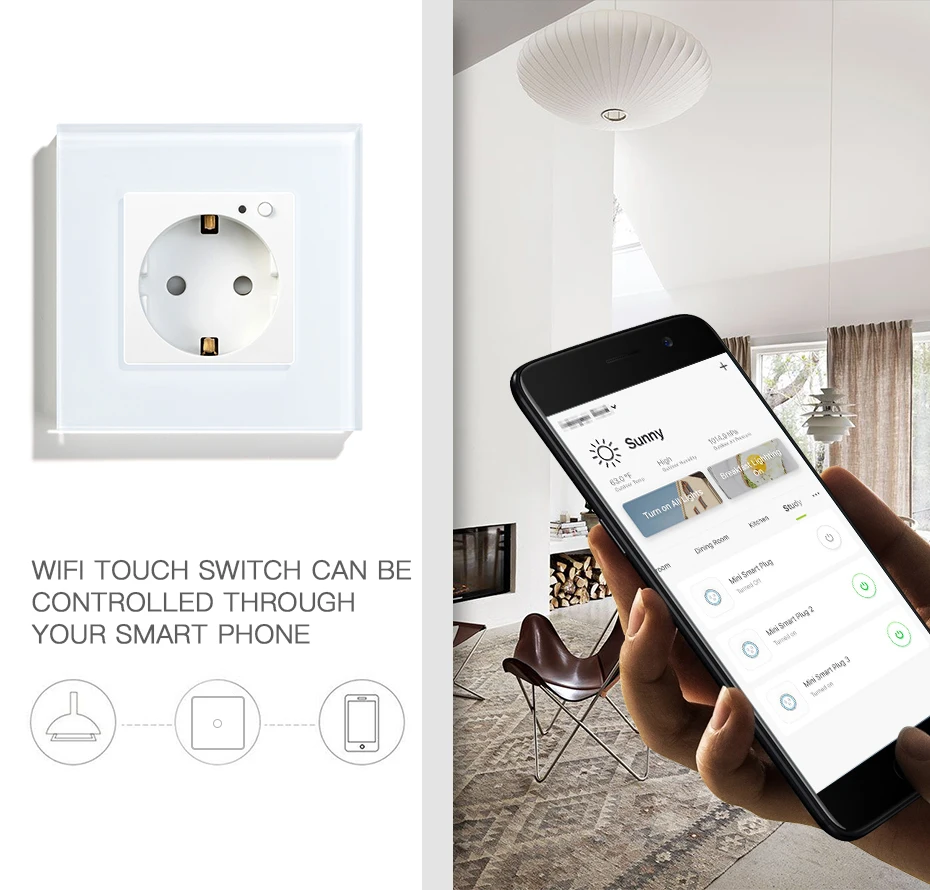 Bseed único zigbee soquetes de parede dupla