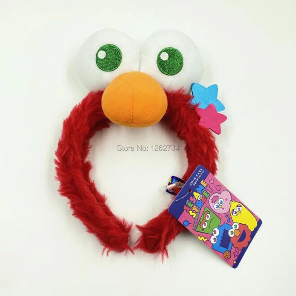 EMS, 30 шт./партия, уличные Сезам, ElmoBig Bird Abby Cadabby, сказочный ангел, 12-16 см, головные уборы, обручи для волос, плюшевая фигурка