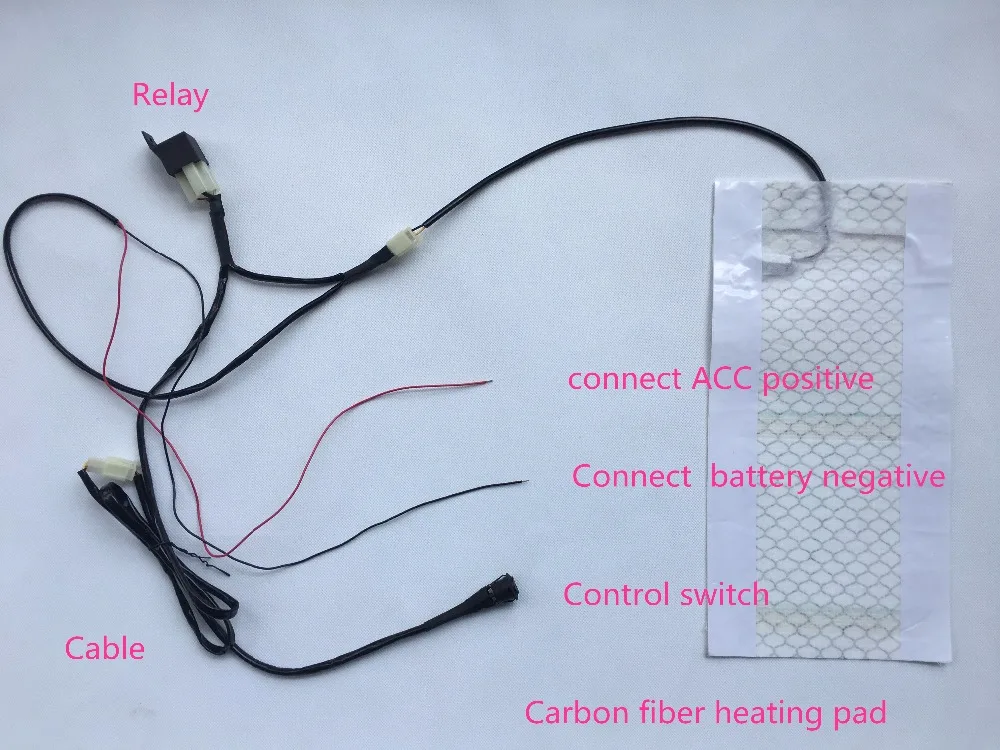 12 В углеродное волокно грелки мотоцикл зима Подогрев сиденья с круглым переключателем Скутер ATV UTV Универсальный