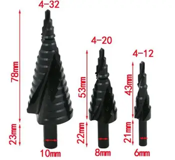 

4pcs/Set HSS Spiral Flute Step Drill 5In Automatic Center Pin Punch Step Drill Tools & Workshop Equipment