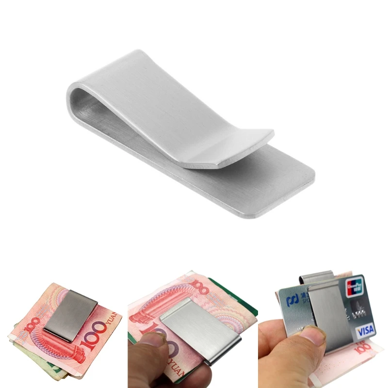 

New Stainless Steel Money Clip Durable Metal Pocket Holder Wallet Credit Card