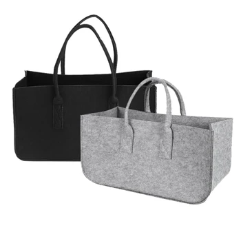 

Felt Storage Bag Large Capacity Casual Shopping Bag,Fruit and Vegetable Basket Toy Storage Basket Clothing Storage Basket(2 Pcs)