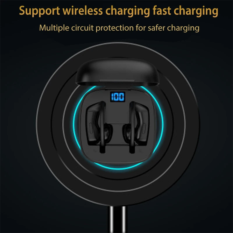 B10 TWS Беспроводные Bluetooth 5,0 наушники, спортивные наушники с ушным крюком, всплывающие 6D Стерео гарнитуры, светодиодный дисплей, беспроводное зарядное устройство PK Q62