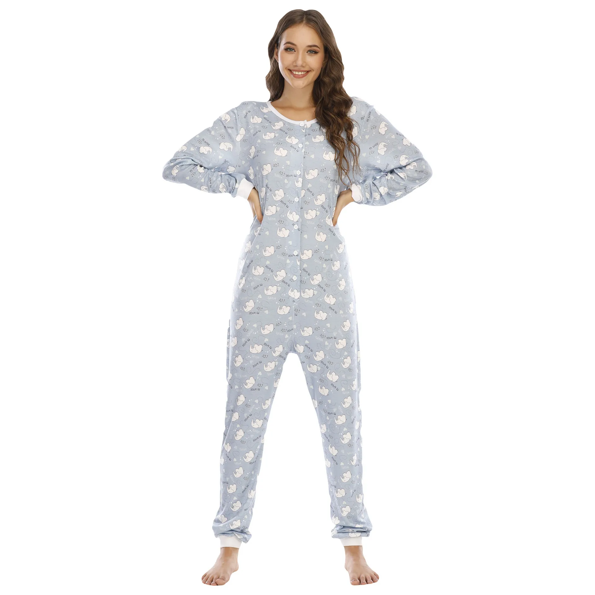 Sleepwear Overall Onepiece Jumpsuit Kigurumi Onesie Adult Women Pajamas
