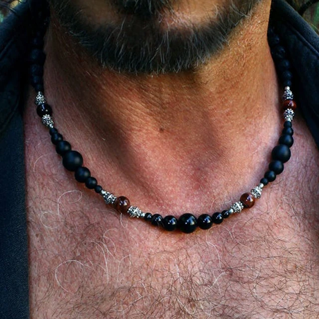 Black Onyx & Tiger Eye Beaded Necklace