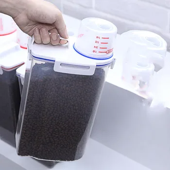 

Dog Bucket Plastic Pet Dog Feeder Storage Food Container Mildew Anti-oxidation Large Capacity Storage Fresh Box Food Container