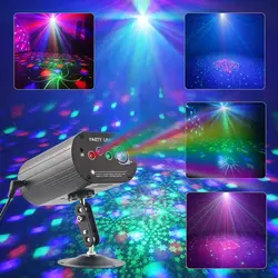 Projecteur LED de décoration KTV pour fête de noël, lumière Laser, éclairage d'ambiance coloré avec télécommande 