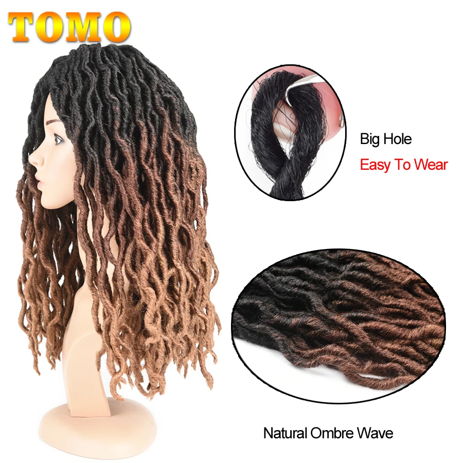 TOMO Ombre Faux Locs Curly вязанные крючком волосы для женщин 24 пряди блонд крючком косички богиня Locs 18 дюймов синтетические плетеные волосы