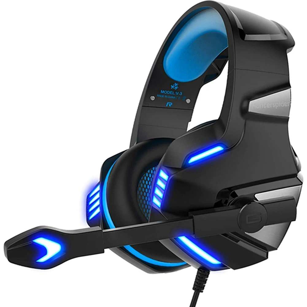 Gaming Headset Wired Stereo Gaming omnidirectional Headset LED Headphones with Microphone LED Light for PS4 PC Computer