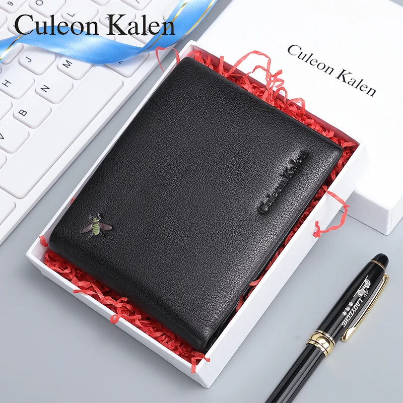 

Wallet Men's Genuine Leather Short Pure Leather Business Casual Young And Middle-aged Fashion Small Bee Wallet