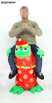 

Green Sad Frog Carry Me Mascot Costume Suits Cosplay Party Game Dress Outfits Clothing Advertising Promotion Halloween Adults