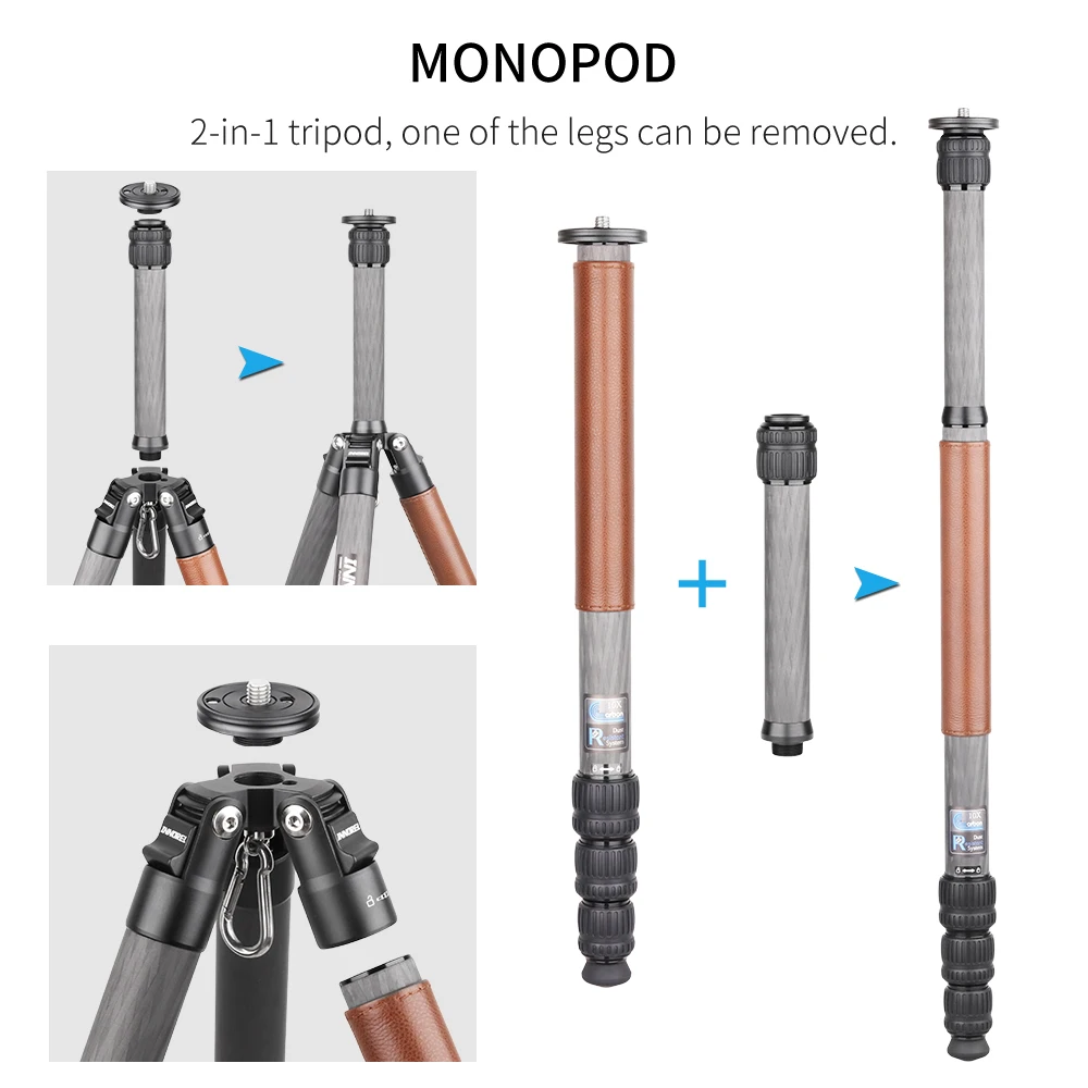 INNOREL ST314C 10 слоев штатив тренога из углеволокна монопод для DSLR Камера Тяжелая