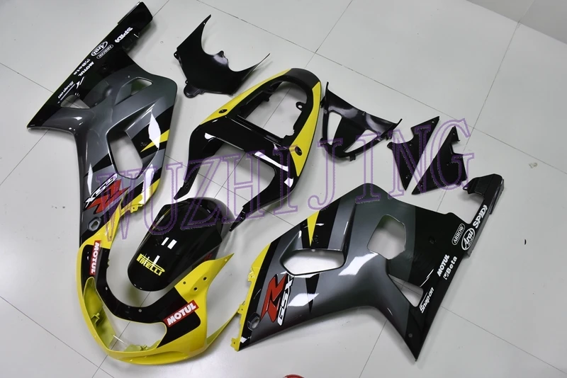 Обтекатели GSXR 600 750 1000 01 00 тела Наборы GSX R 600 750 1000 01 00 серебряный цвет: желтый, черный 2000-2003 K1-2 - Цвет: 600 750 01-03