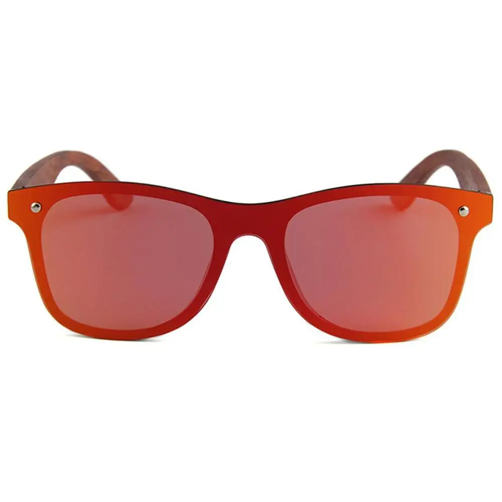 Разноцветные солнцезащитные очки с прозрачной оправой 1501, модные очки с деревянными ножками, цветной светоотражающий поляризатор