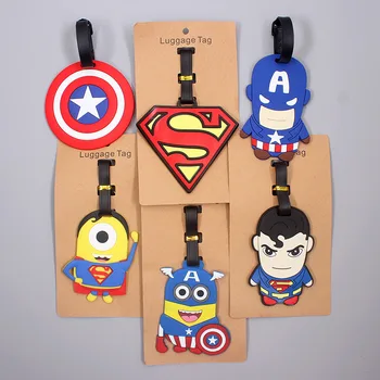 

Cartoon Captain America Luggage Tag Travel Accessories Silica Gel Suitcase ID Addres Holder Baggage Boarding Tag Portable Label