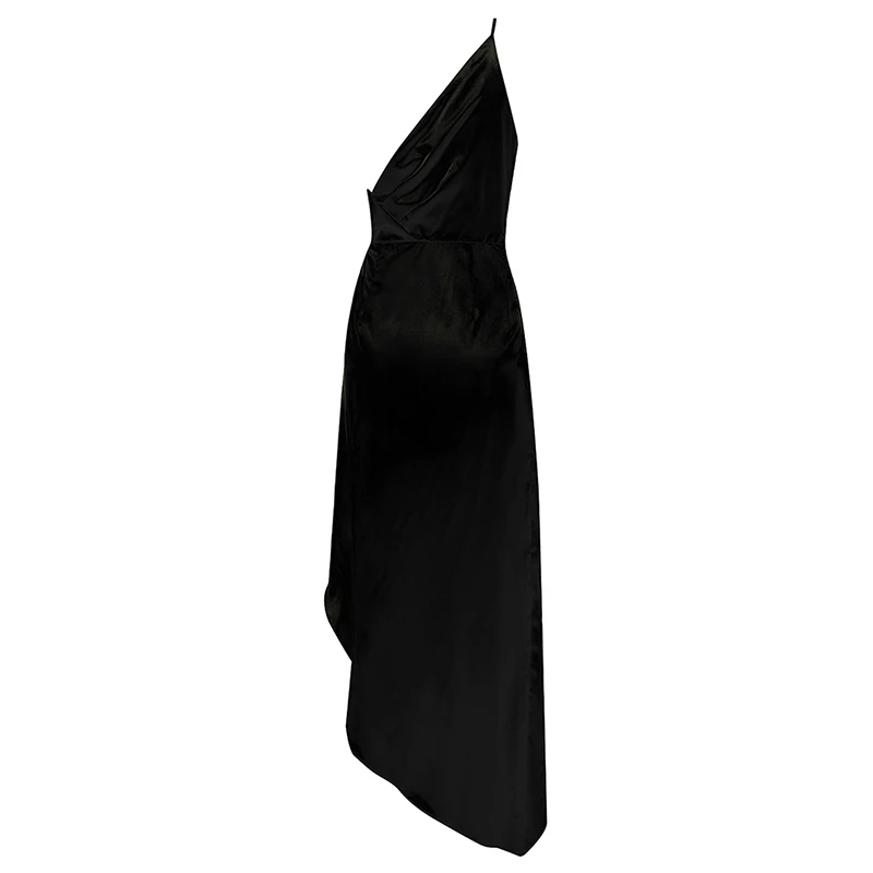 Gosexy, новинка, Vestidos, женское асимметричное платье на одно плечо, без рукавов, тонкое, Драпированное, вечерние, сексуальное, с разрезом, облегающее платье