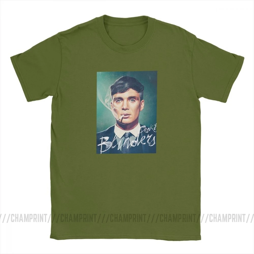 Мужские футболки Peaky Blinders Humor с коротким рукавом, футболки с круглым вырезом, одежда из хлопка, Оригинальная футболка - Цвет: Армейский зеленый