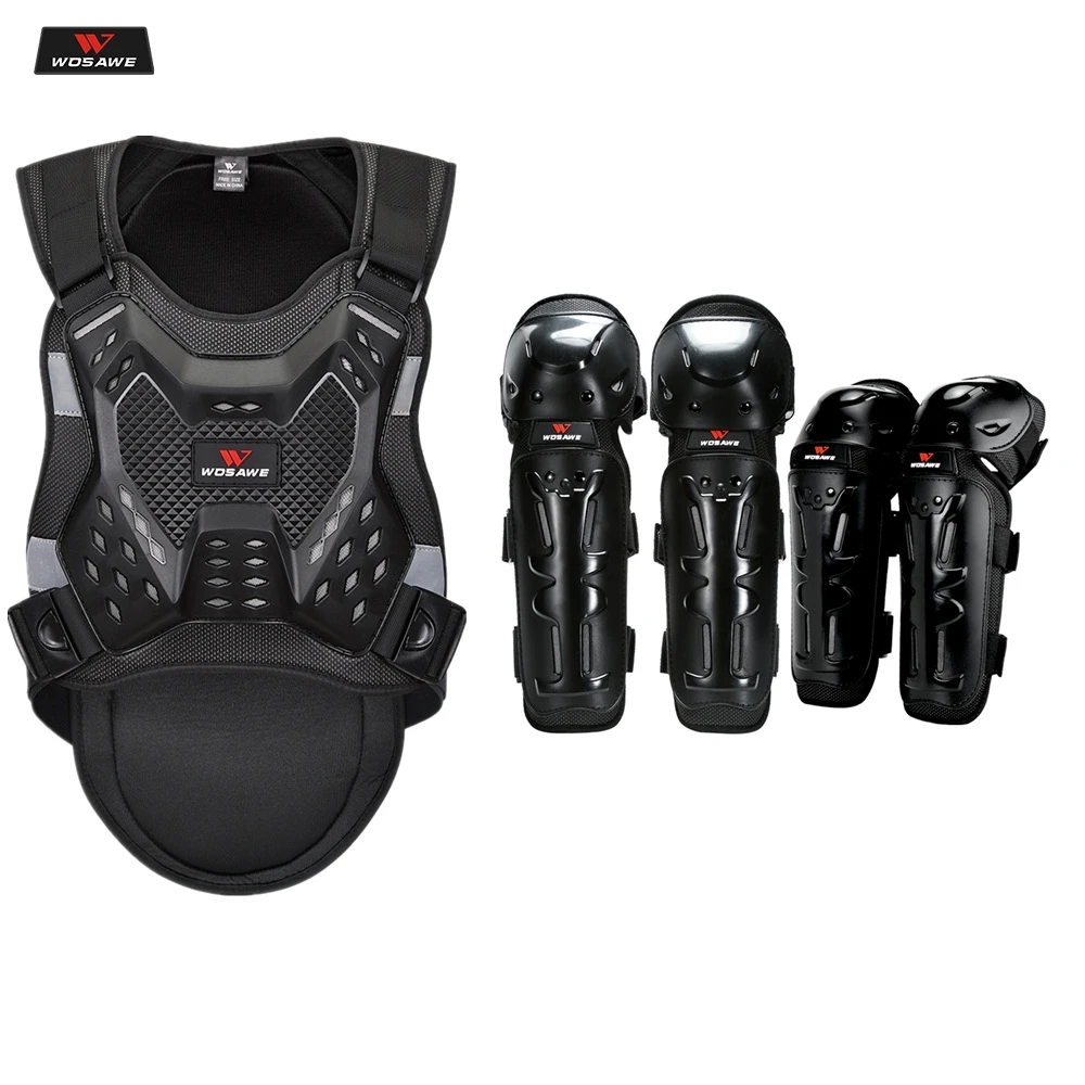 

WOSAWE Motorcycle Back Support Protective Vest EVA Pad Snowboard Hockey Sport Sleeveless Safety Jacket Protection Armor Kneepads