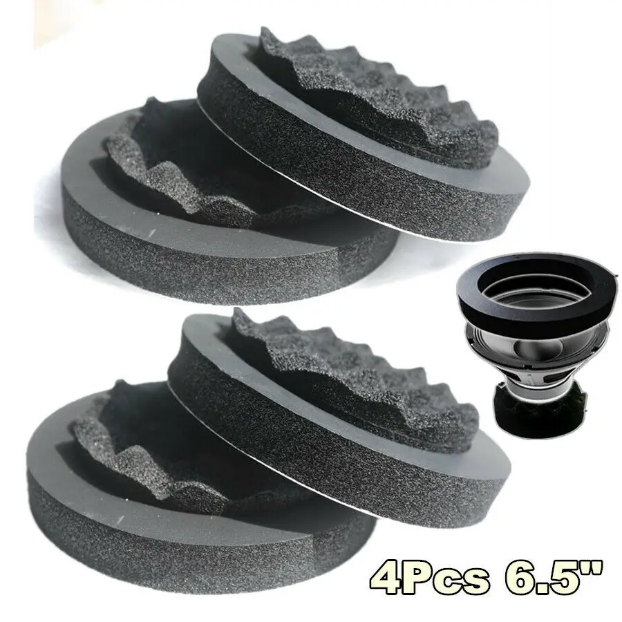 

4Pcs 6.5" Car Door Soundproof Ring Foam Pad Woofer Speaker Noise Insulation New