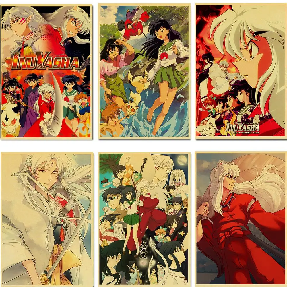 Classic Anime Inuyasha Series  Retro Posters Art Movie Painting Kraft Paper Prints Home/ Room/Bar Decor Wall Stickers