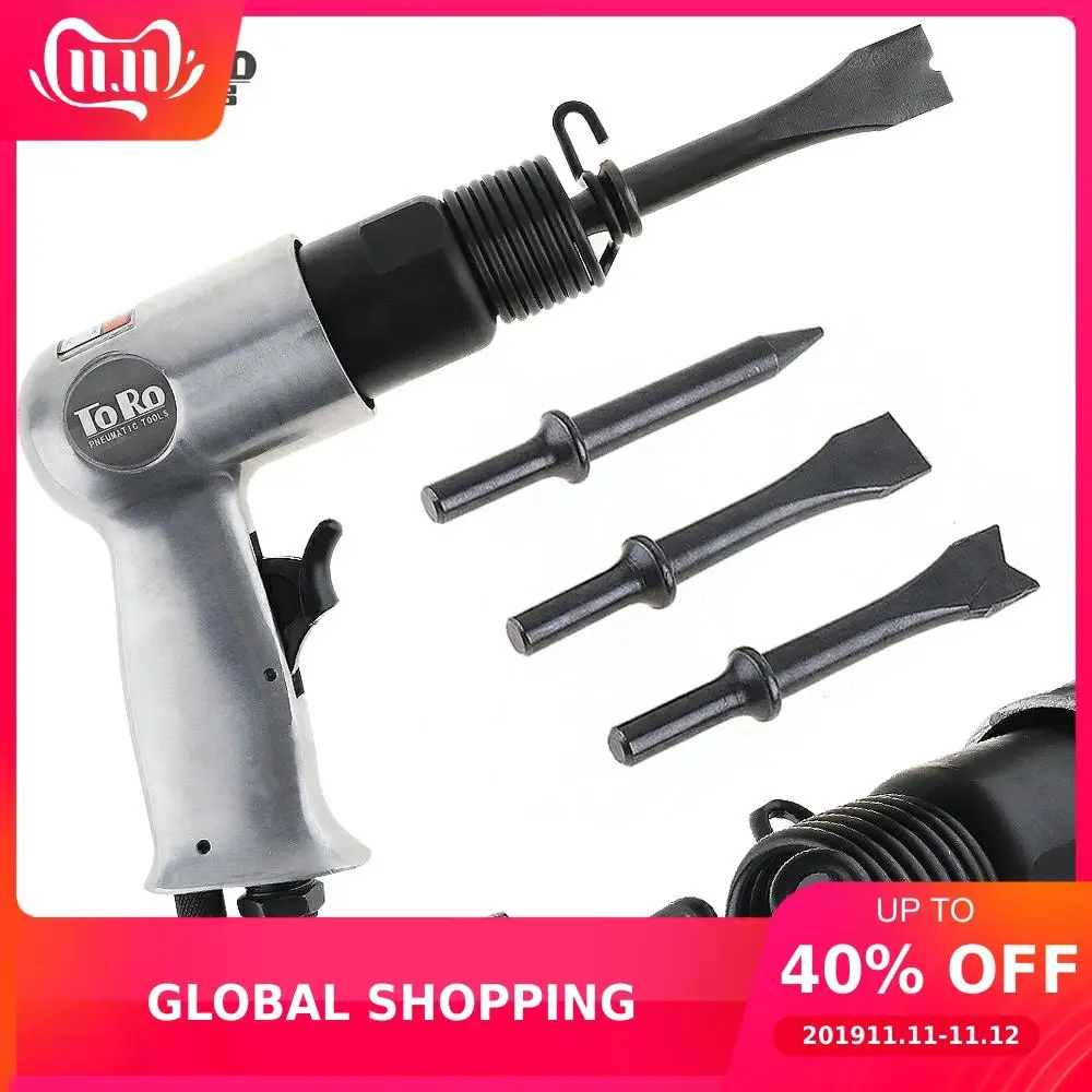 Baratos TORO 120mm pistola de mano profesional palas de Gas martillo de aire pequeño removedor de óxido herramientas neumáticas con 4 cinceles